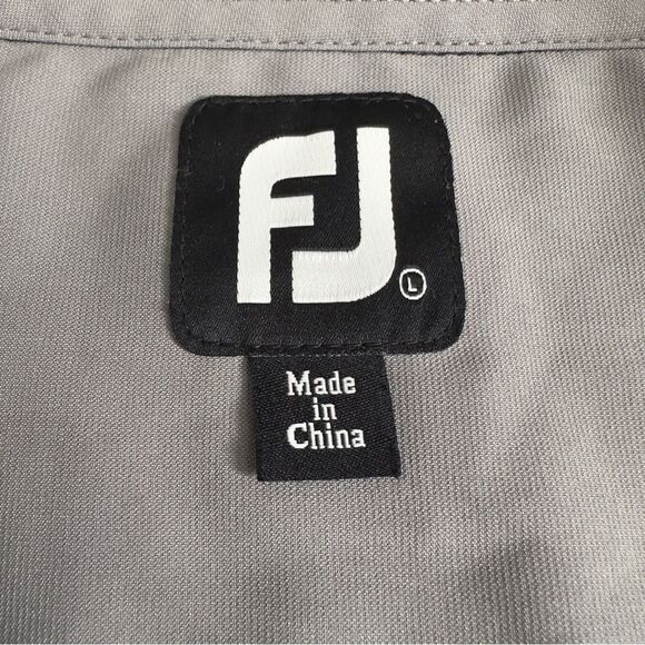 FootJoy Half Zip Golf Pullover Jacket Men Large Navy Blue Gray Zip Pocket - Picture 3 of 10